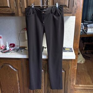 New York & Company Brown Stretch Straight-Leg Dress Pants